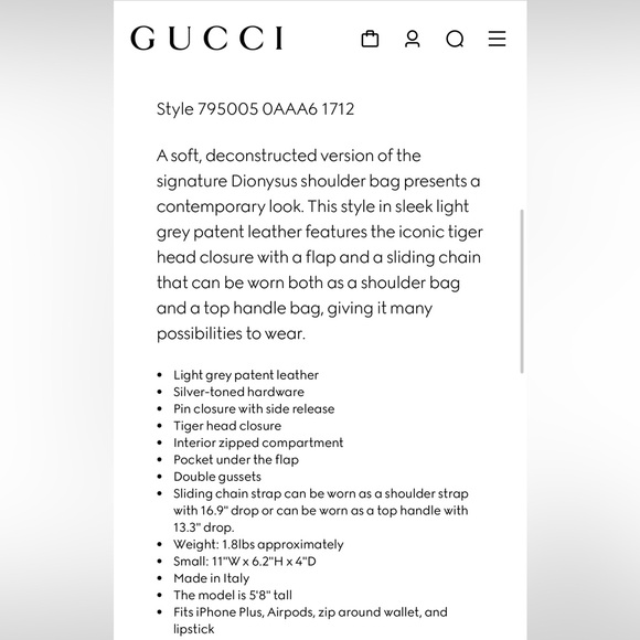 Dionysus Small GUCCI Shoulder Bag - Timeless Elegance - Picture 11 of 11